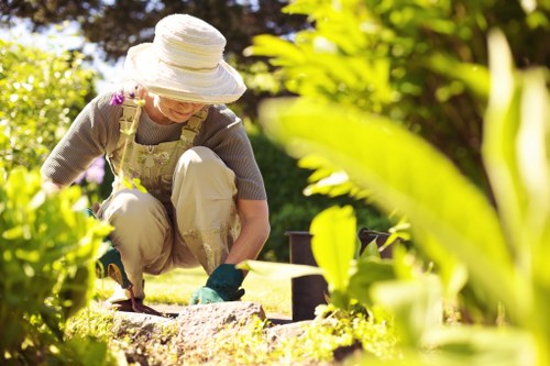 Landscapers Hayes refining an outdoor space with neat borders and durable surfaces