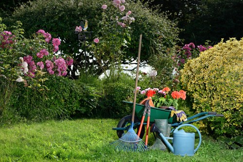 Commercial outdoor space landscaping service for a Hayes property